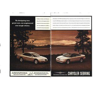Chrysler's Sebring 1999 LXi Coupe Luxury Car 1990s Vintage Print Ad 2 PAGE